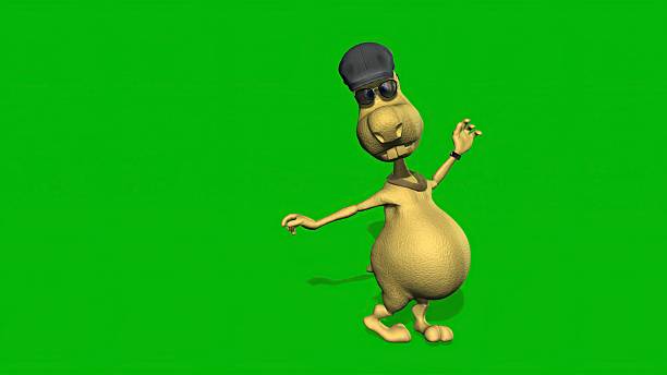 3D illustration - puppet pose in front of the mirror isolated on green screen