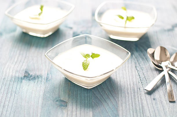 istock delicious panna cotta with mint 2222075652