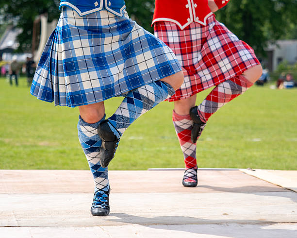 Two Scottish Highland Dancers performing