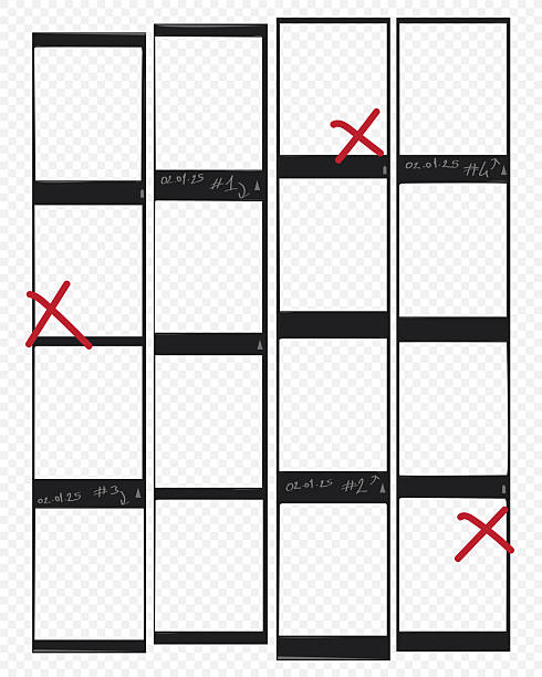 Contact sheet style blank film strips for portraits.
