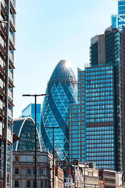 istock Sunlight reflecting on the gherkin skyscraper in london's financial district 2222084870