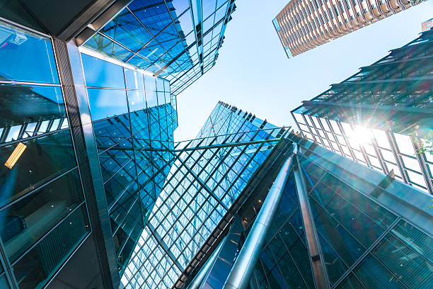 Modern skyscrapers reaching for the sky in london's financial district