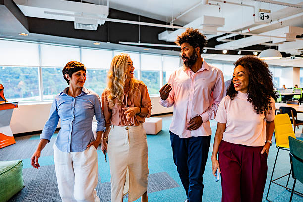 istock Businesswomen talking and walking on the office 2222086654