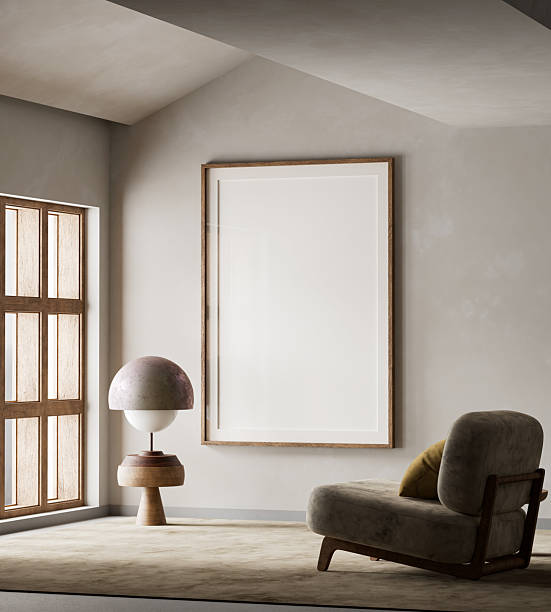 istock A tranquil living room blending minimalism and natural warmth. 3D illustration 2222086931