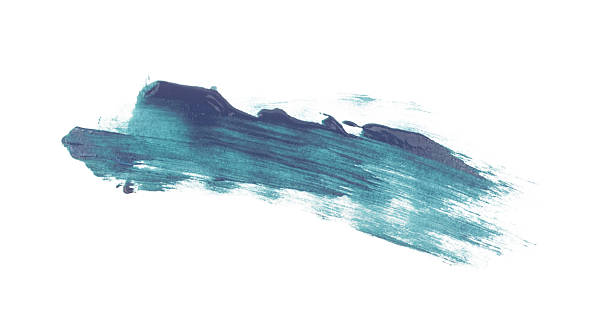 istock Blue watercolor paint brush stroke isolated on white background. 2222095193