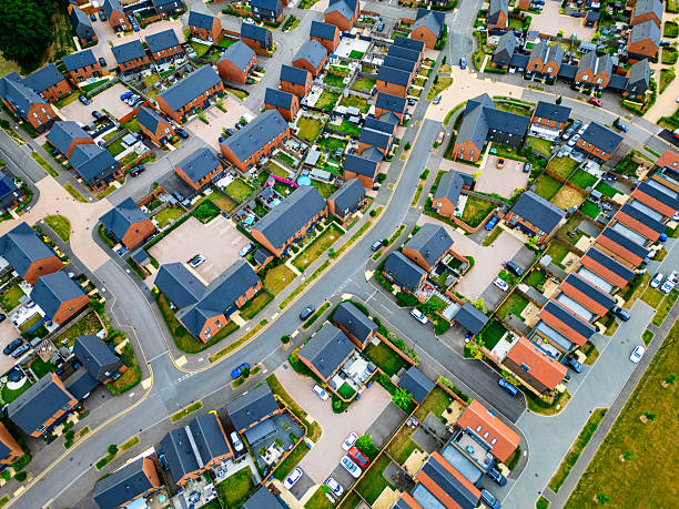 istock Aerial view of new housing development in southeast England 2222096206
