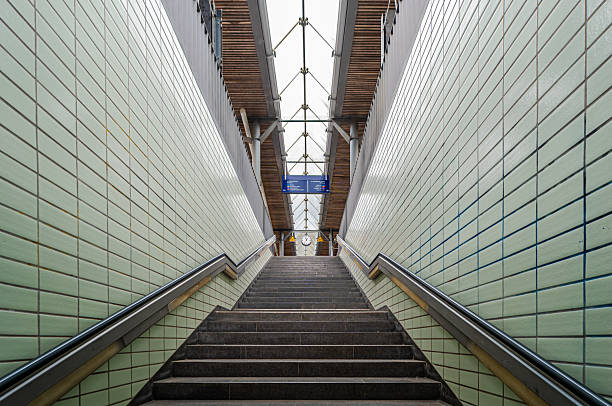Germany, Berlin, Station Bellevue, June 02, 2025 - Staircase to the S-Bahn station