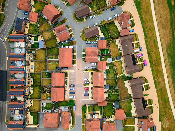 istock Aerial view of new housing development in southeast England 2222096355