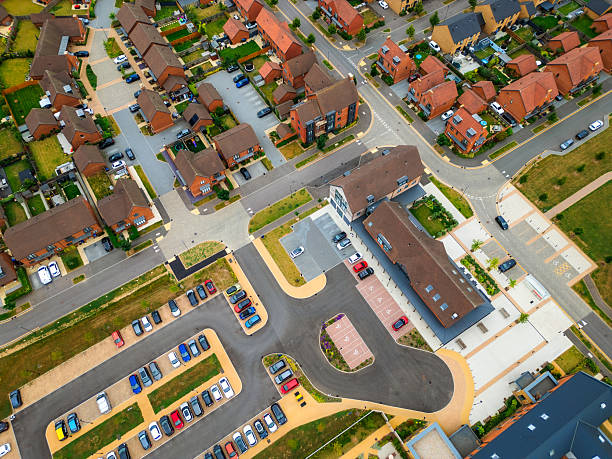 istock Aerial view of new housing development in southeast England 2222096376