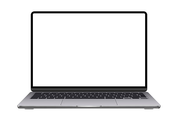 istock Laptop mockup on transparent background. Blank monitor screen. Gadget. Computer. Light titanium color. 2222112928