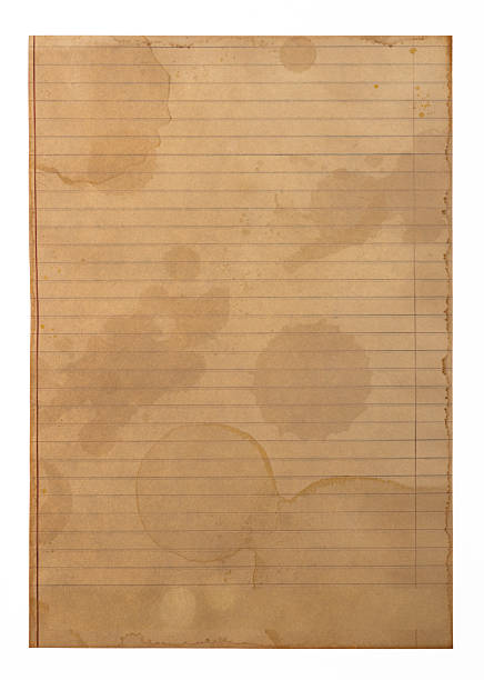 istock Piece of old lined paper on white background 2222113978