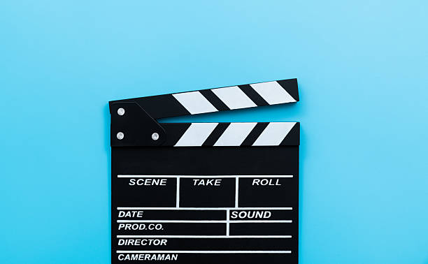 istock Film slate on blue background 2222114017