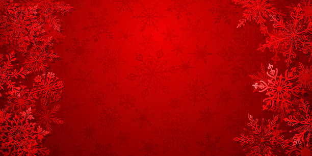 istock Christmas illustration with snowflakes in red tones. 2222116770