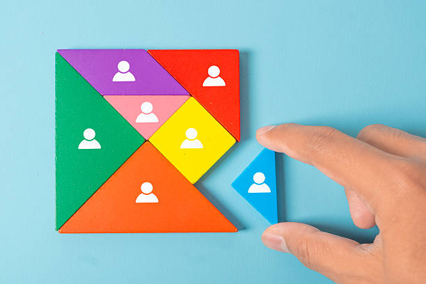 istock tangram puzzle blocks with people icons ,human resources and management concept 2222118280