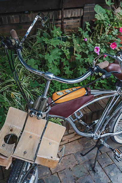 istock Vintage bicycle parked in the garden 2222118434