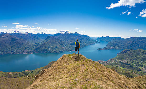 istock Panoramic view of Lake Como. climbing to Mount Grona. 2222130170
