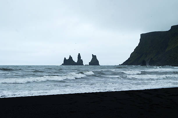 istock Majestic rock formations standing on a black sand beach in Iceland 2222133899