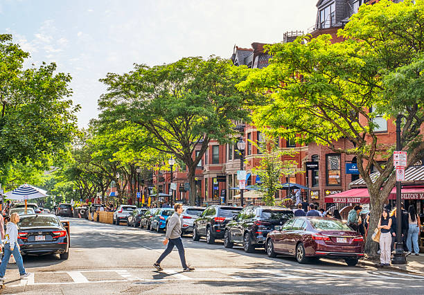 Newbury Street runs roughly east–west, from the Boston Public Garden to Brookline Avenue and is located in the Back Bay area of Boston which is the capital and most populous city in the Commonwealth of Massachusetts in the United States.