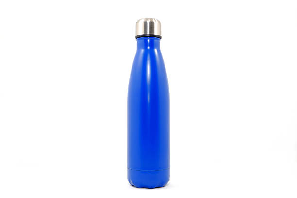istock A metallic water bottle isolated on white background close-up view single object 2222150074