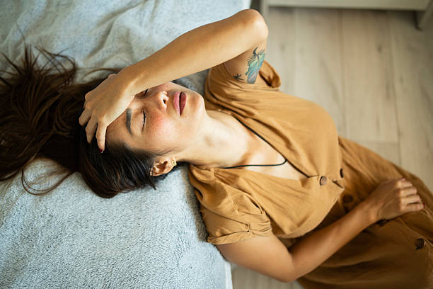istock Asian woman feeling stressed at home. 2222153172