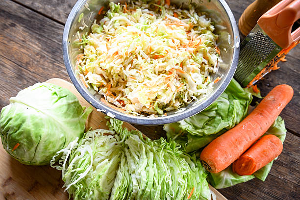 salad of fresh white cabbage and carrots