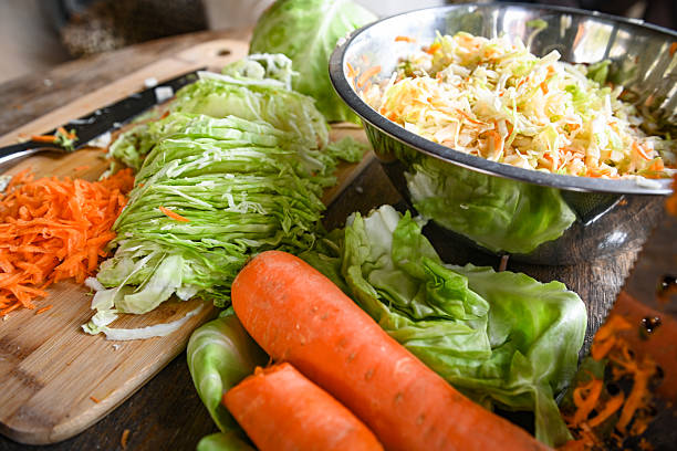 salad of fresh white cabbage and carrots