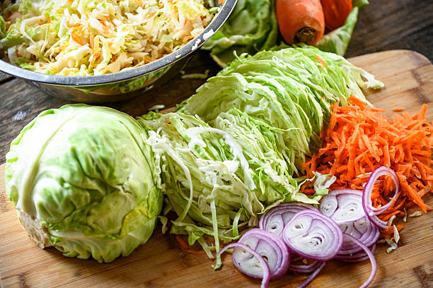 salad of fresh white cabbage and carrots