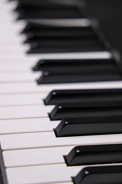 piano keyboards close up