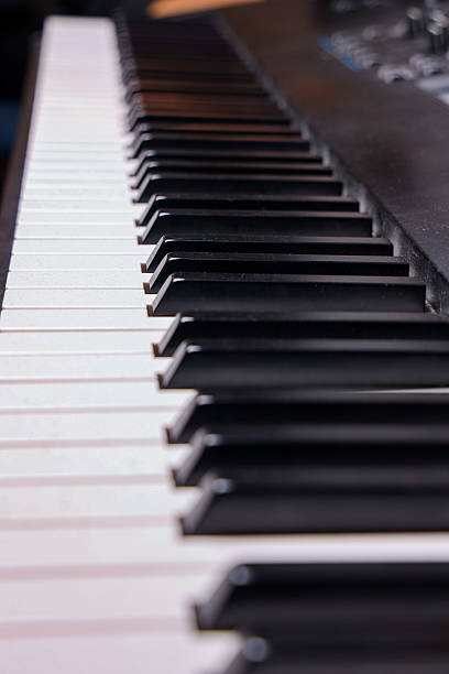 piano keyboards close up