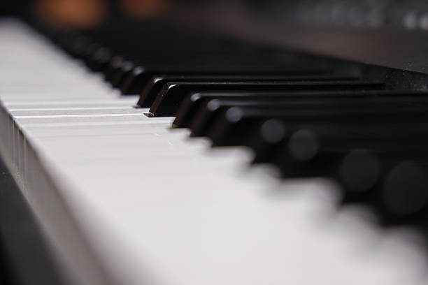 piano keyboards close up