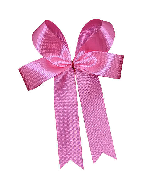 istock Pink satin ribbon bow isolated on white background 2222186127