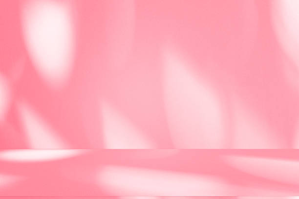 istock Wall interior background, studio, and backdrops show products. with shadow from window color white and pink light. background for text insertion and presentation of product 2222188212