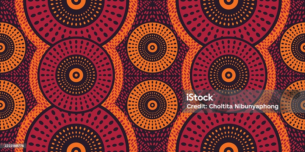 Red Rwanda Patterns African Circle Traditional Red Pattern Stock Illustration - Download ...