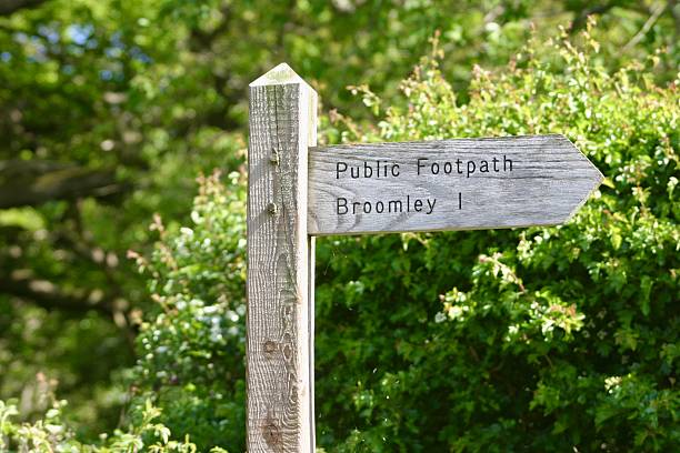istock Wooden public footpath sign giving directions 2222199148