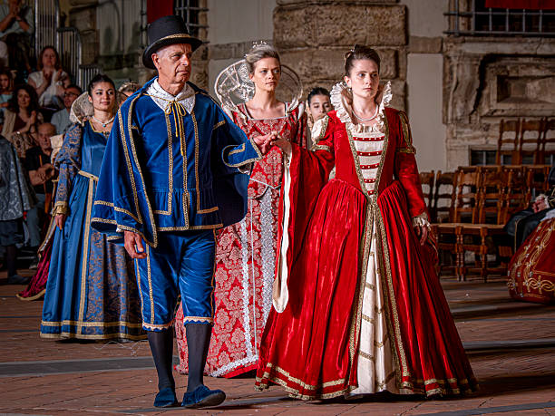 Acquasparta, Terni, Umbria, Italy - June 06, 2025:The historical event The Renaissance in Acquasparta takes place in Acquasparta, a town in the province of Terni, in southern Umbria.The historical event on which the Festival is based is the arrival in Acquasparta in 1614 of Prince Federico Cesi II, known as the Lincean, and his family, shortly after his marriage to the noblewoman Artemisia Colonna
