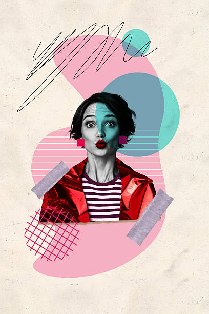 istock Vertical image collage young pretty girl lipstick pomade plump shocked impressed face expression magazine cover drawing background 2222209621