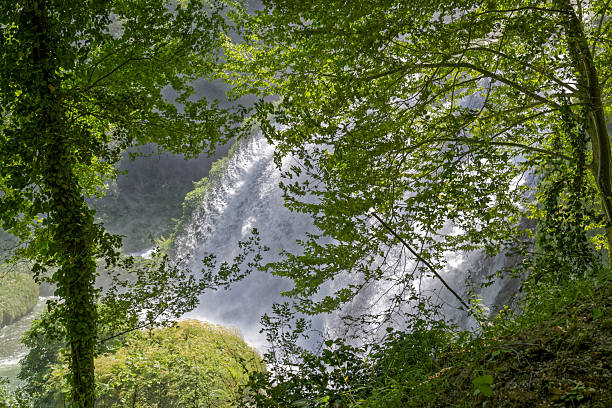 The Cascata delle Marmore (Marmore Falls) is a tiered, man-made waterfall in Italy, created by the Romans in 271 BC. It is the largest man-made waterfall in the world. It is located in the region of Umbria.