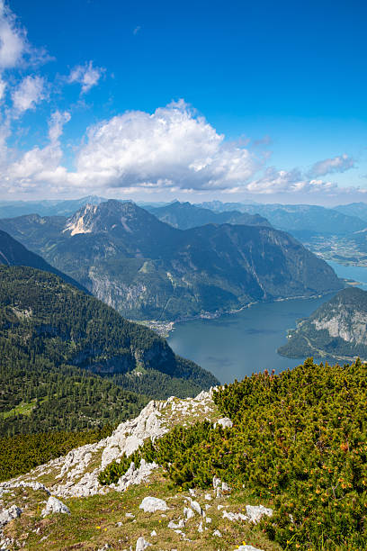 istock Forested Mountains and Lake and Clouds 2222211567