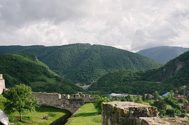 Mountains and walls in Jajce, Bosnia and Herzegovina