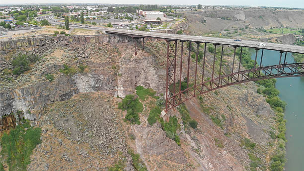 istock Perrine Memorial Bridge aerial view in Jerome, Idaho 2222219360