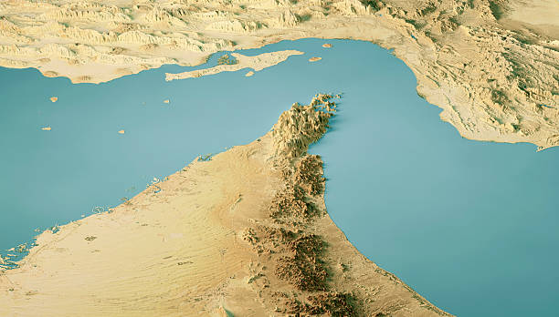 istock Strait Of Hormuz Satellite Landscape View 3D Render Color 2222219507