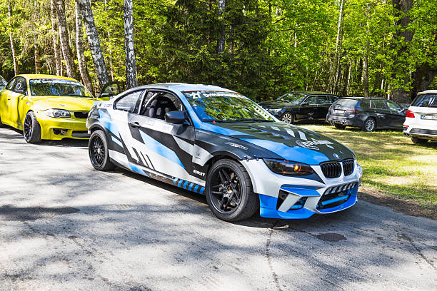 Toronto, ON, Canada - March 27, 2011: Side view of a BMW sports coupe used for the BMW Driver Training program.