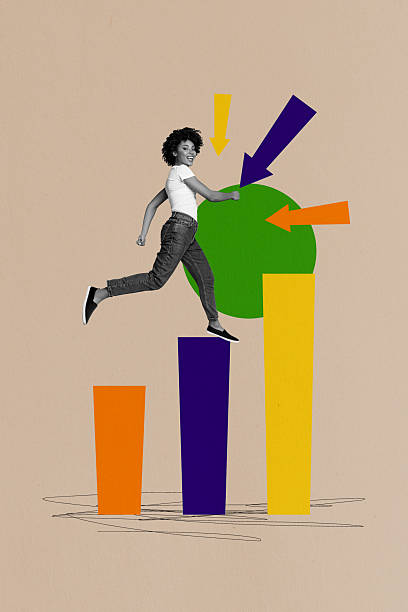 istock Creative artwork template sketch image collage of route entrepreneur resources arrow point aim challenge target recruitment young lady run 2222222744