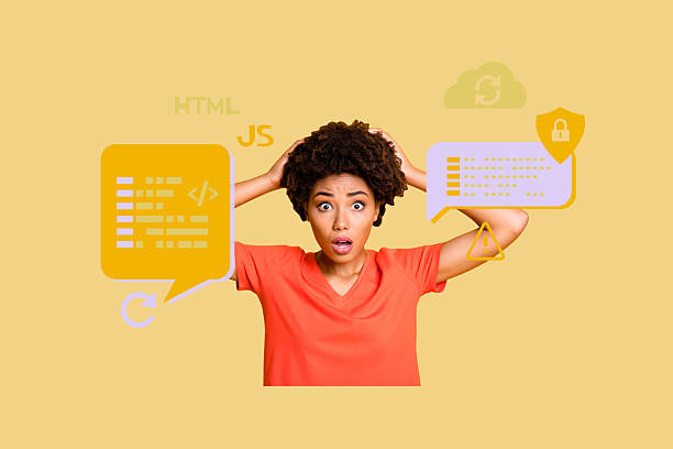 istock Creative full art collage of shocked businesswoman it specialist hold head problem decoding hacker html cloud programming fail 2222222833