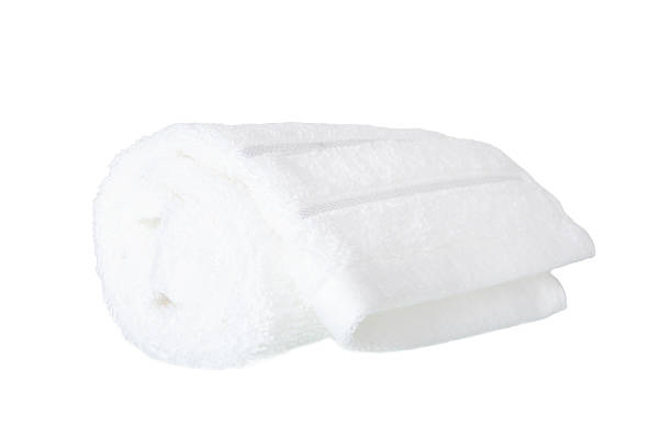 istock Rolled white face towel isolated on white 2222230022