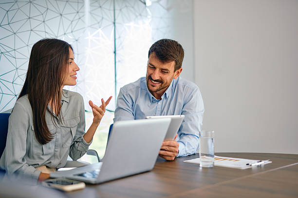 istock Business partners discussing during a meeting in the office 2222231003