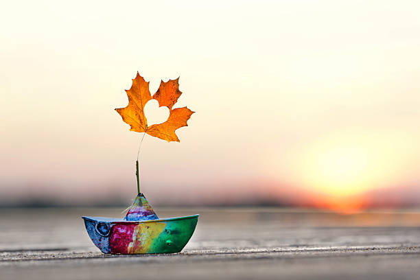 This is a photograph of two toy sailboats on the water of Central Park’s Sailboat Lake on a sunny autumn day.