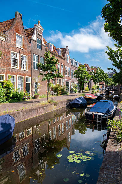 Shot on the Doelen gracht in the historical centre of Leiden