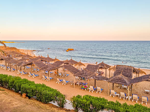 A sandy beach near Sousse in Central Tuneisen in North Africa.