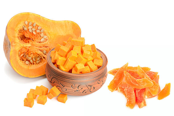 istock Pumpkin pieces, seeds and dried pumpkin pieces isolated on white background. Collage. 2222257421